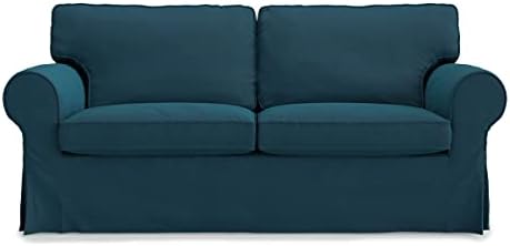 FMCTL Ektorp Loveseat Cover Replacement for IKEA Ektorp Sofa Cover,Ektorp 2 Seater Sofa Slipcover Only! Doesn't Fit Uppland(Polyester Dark Ocean)