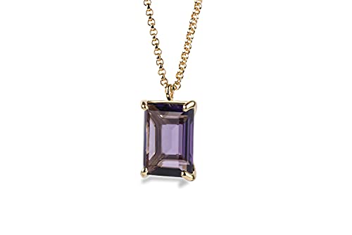 Pendentif améthyste d'exception sur collier en or 14k prestige