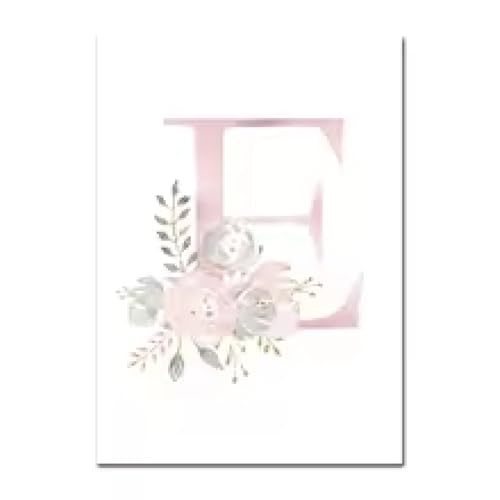 Affiches de lettres de fleurs roses toile aquarelle 80x120 cm TONGYINLI