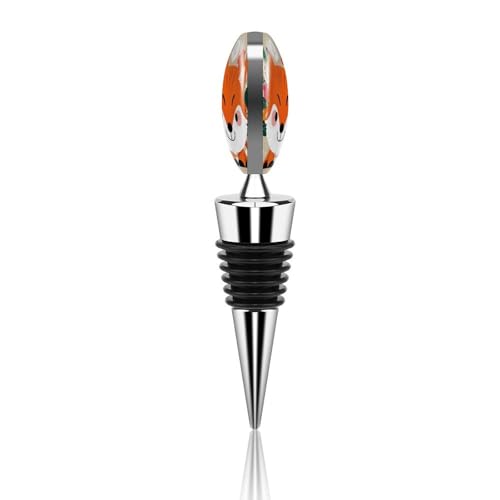 Bouchon de bouteille renard motif floral réutilisable pour fête et vin - 6