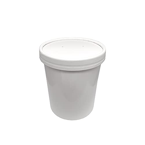 SKIR'CO 40 cubos de plástico para alimentos con tapas, recipientes reutilizables de 1 litro con asas, cubos de plástico transparente de 1000 ml