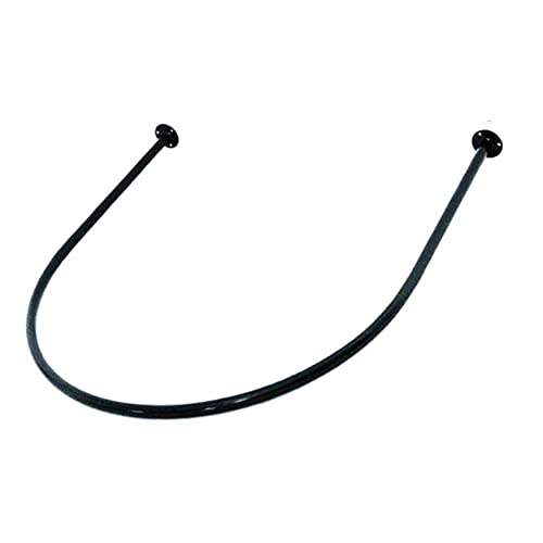 Barra de cortina de ducha en forma de U negra para baño, bañera, vestidor, barra divisora flexible y de esquina, 100 x 100 cm