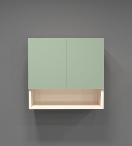 Image of SPECIALITY PANELS 2 Door Mirror Glossy Triple Layered UV Resistant Handless Cabinet Wall Mounted Storage Unit with Space Organizer Cupboard for Kitchen Bathroom Living Room Organizer | DIY Assembly