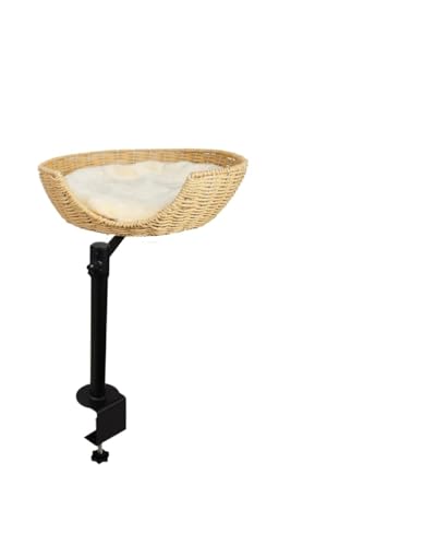 Jucgghk The Exquisite Paper Rope Material 360-degree Rotating Cat Table Bed with Adjustable Steel Frame Height and Artificial Pet Bed is Suitable for Indoor Pet Cats Suitable for Indoor Pets