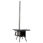 Camping Chimenea Cocina Cocina Portátil Mini Porta...: Material duradero: el acero seleccionado rico en carbono con buena resistencia a altas temperaturas y a la corrosión soporta la prueba de entornos exteriores complejos y no se deforma ni se oxida incluso después de un uso prolongado. Combustión efici...