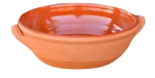 Tegame manufatto in terracotta semi smaltato cm.35