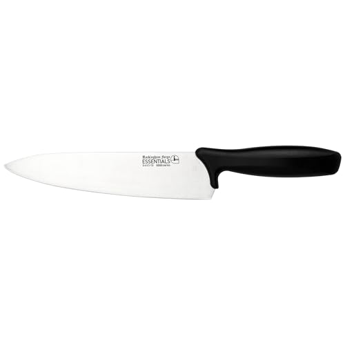 Rockingham Forge Range 20cm Chef's Knife - Lightweight Sharp Stainless Steel Kitchen Knives with Black Handle