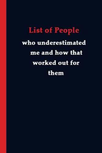List of People who underestimated me and how that worked out for them: Blank Lined notebooks with funny sayings on cover, Funny Sarcastic and Witty, ... people, Boss Day Gifts, 6 x 9 inches, 120 Pa image 2