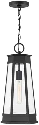 Savoy House 5-208-BK Payne Transitional Clear Beveled Glass Outdoor Hanging Lantern, 1-Light 60 Watt, 21" H x 10" W, Matte Black