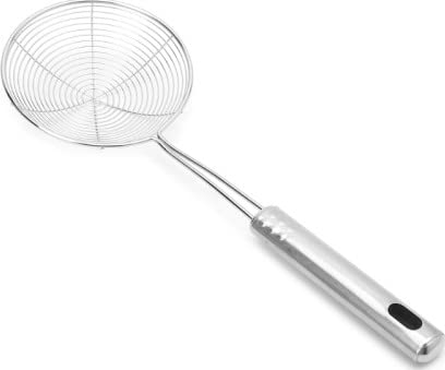 ILT Retail – 16 Inch Stainless Steel Spider Strainer, Skimmer Spoon for Frying , Cooking – (Set of 1)Spider Strainer Pasta, Momos Strainer with Long Handle, Professional Kitchen Skimmer