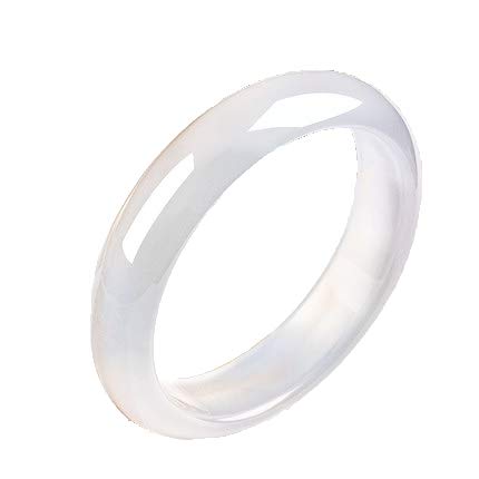 Brazalete de ágata de calcedonia blanca natural pulsera rígida femenina accesorio