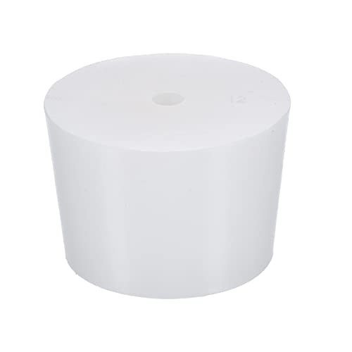 YOKIVE Silicone Rubber Stoppers with Hole, Tapered Plugs with High-Temperature Resistance | Protect Hole, Great for Lab Industry (White, 52mm to 59.7mm)
