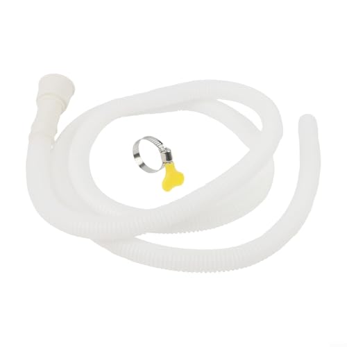 Tubo de extensión de manguera de drenaje de PVC blanco, para aire acondicionado, lavadora, cocina, grifo flexible a prueba de fugas, manguera de salida con abrazadera de 150 cm
