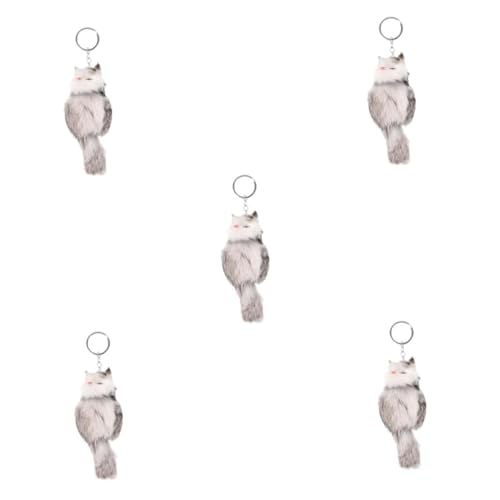 Peluche para llaves y bolso PRETYZOOM de felpa negra y gris antidesgaste