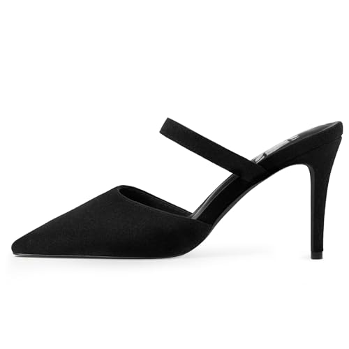 WIRALOMI Stiletto Heels for Women Mesh Heels Closed Pointed Toe Mule Heeled Sandals Slip On Wedding Dress Mesh Pumps Shoes2