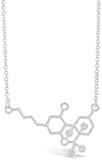 Fsrfcf THC Molecule Necklace, CBD Molecule Jewelry, Geek Jewelry for Women, Nerdy Jewelry