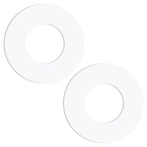 Chumia 2 Pcs 7-3/4 Inch Trim Rings Ceiling Medallions for Recessed Can Ceiling Light Medallion Home Improvement Decorative Steel Flat Goof Ring & Cover Plate for 5" & 6" Cans(White)