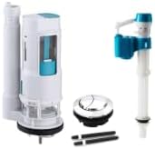 Water Saving Plastic Dual Flush float Valve cistern repairing kit, 8 Inch Flush Siphon amd adjustable Fill Valve With 58 mm Push Chrome Plated Button For toilet Commode