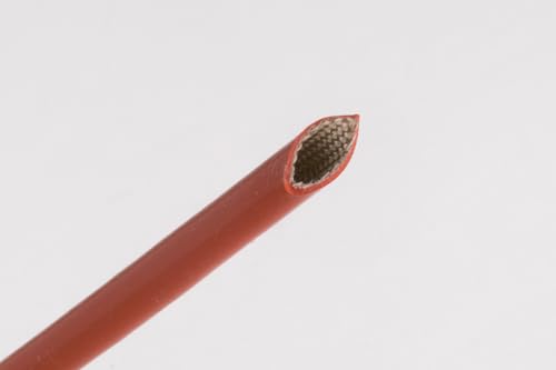 Gaine en fibre de verre 3mm isolante 1500V rouge haute température - 5
