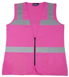 Hi-Visibility Female Fitted Pink Safety Vest - Size: Large