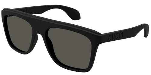 Gucci GG1570S 001 Óculos de sol masculinos quadrados preto/cinza