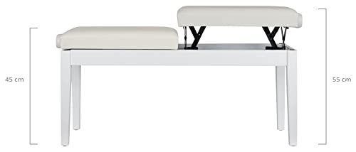 Classic Cantabile Banc de piano deux places blanc mat - Les Beatles, Paul McCartney, John Lennon, RIngo Starr, George Harrison Classic Cantabile Banc de piano deux places blanc mat – Image 3