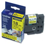 Cinta para impresora de etiquetas Brother Gloss Laminated 18mm Yellow TZ 8m - vue 2
