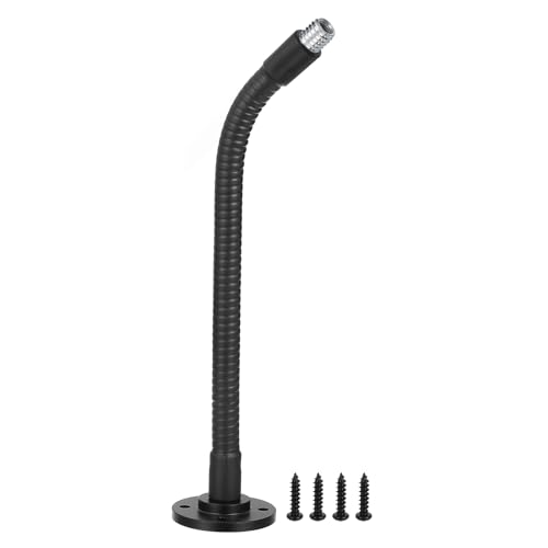 PATIKIL Microphone Podium Flange Mount Stand with 6" Gooseneck Arm, 3/8"-16 Mic Stand Holder with Male Thread Flexible Gooseneck Arm for Microphone Camera, Black