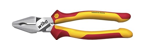 Wiha Kraftkombizange Industrial electric mit DynamicJoint® (einzigartige Gelenkkonstruktion für bessere Kraftübertragung) und OptiGrip in Blister (38856) 225 mm Zange für Elektriker, VDE geprüft, stückgeprüft, stabil und robust