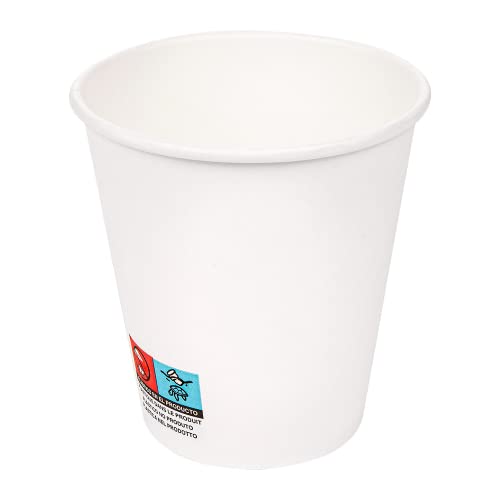García de Pou 50 Unités - Gobelets Boissons Chaudes 1 Paroi 300 ml 300 + 18 Pe g/m2, 9/6 x 9,5 cm Blanc Carton