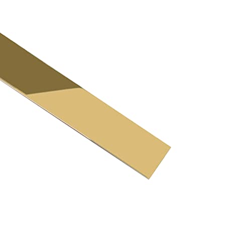 Gift_Source 4cm x 2,44m Selbstklebend Metall Spiegel Zierleisten, Flexibles zum Abziehen und Aufkleben Wandverkleidung Streifen Wand Zierstreifen für Wand, Fliesen, Spiegelrahmen, Möbeldekor, Golden Cover