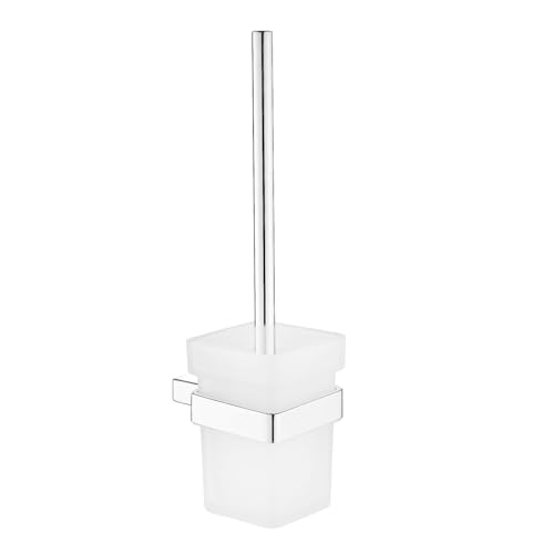 Toilet Brush and Holder Set - Wall Mounted Toilet Cleaner Brush Holder - Chrome Loo Brush Hygienic Toilet Brushes SHUNLI