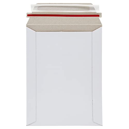 100 Pack Stay Flat Rigid Mailers 6x8 with Self Adhesive Seal, Bulk