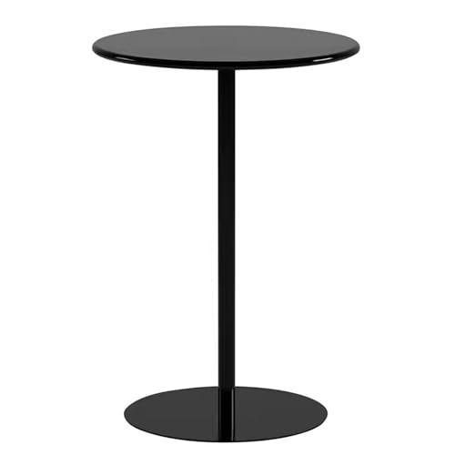 Mesas de Bar Redondas, Altura de Barra, Mesa de Centro para Zonas pequeñas | Mesa de cóctel de Metal con Base de Metal, para el hogar, Isla de Cocina, Barra, Color Negro (40 x 40 x 72 cm)