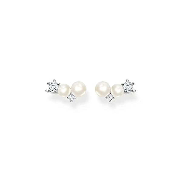 Thomas Sabo Pendientes de mujer de plata de ley 925 H2211-167-14, 1,3cm, Plata, Cubic Zirconia