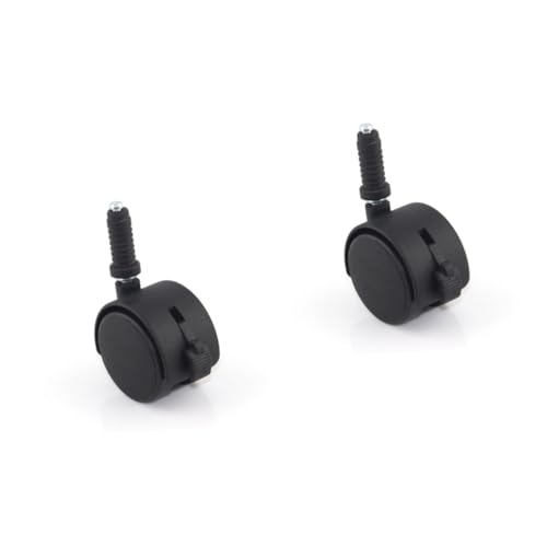 SOESFOUFU Juego de 4 Ruedas Resistentes de 2 Pulgadas para Silla de Oficina Color Negro con Freno Diámetro del Vástago de 7 Mm Y Longitud de Vástago de 38 Mm.