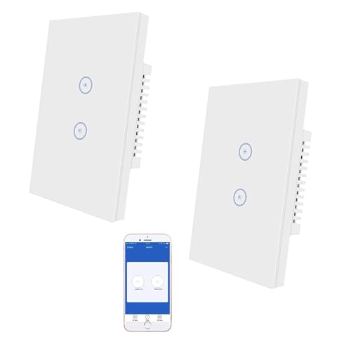 UseeLink Zigbee Light Switch, Smart Light Switch, Smart Wall Switch, Alexa Light Switch, Compatible with Alexa/Googlee, Requires a hub, 2 Way 2 Pack