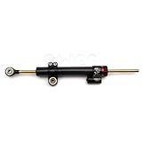 Steering Damper, Black Carbon Fiber with Gold Shaft, Adjustable Performance Motorcycle Stabilizer Linear Reversed Safety Control Aluminum Carbon Fiber (252mm)