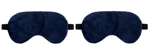 Image of Travelling Sleep Mask Light Blocking Sleeping Eye Mask With Elastic Strap For Deep Sleep, Travel, Meditation, Nap, Airplane And Office Rest Use Blind Fold For Comfortable Sleeping [Blue] (Pack Of 2)