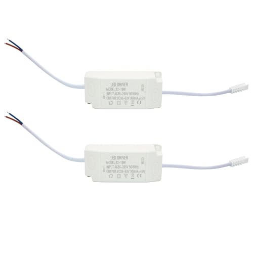 12-18W LED Driver, Constant Current 300mA AC 85-265V Output 36-63V SM Male Connector External Power Supply Rectifier Transformer for LED Strip Ceiling Light