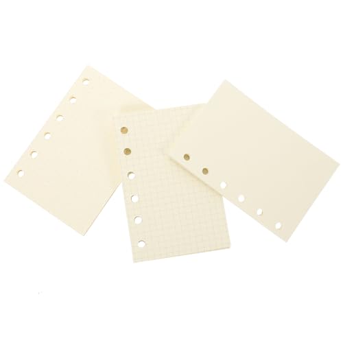 HONMEET Recambios para Cuadernos A7 3 Unidades Papel de Relleno 6 Agujeros Hojas Sueltas Recambio de Agenda Papel de Recarga para Planificador Uso Escolar y Oficina