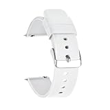 LOPAKACTAG Cinturini in silicone for orologi da 14/16/18/20/22/24 mm in gomma morbida a sgancio rapido for Samsung Galaxy, Garmin, Huawei GT2/GT3(White-SV,18mm)