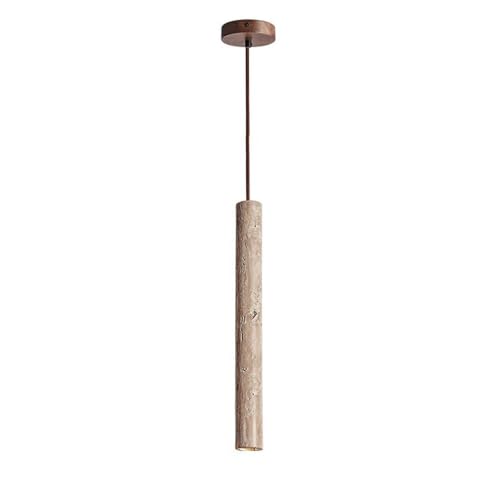 Lámpara colgante de tubo largo de madera nórdica de 40cm para techo de cocina
