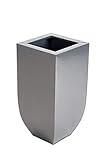 Wetterfest und rostfrei Vivanno Einzel Zink Blumenkübel Pflanzkübel Timeless 40 cm, Silber
