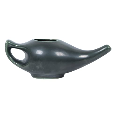 Image of Leak Proof Durable Porcelain Ceramic Neti Pot 220 ML for Natural Nasal Cleansing | Natural Treatment for Sinus, Infection and Congestion Microwave and Dishwasher Friendly (Olive Green)