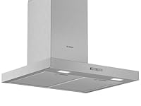 Bosch DWB66BC50 Serie 2 Wandesse, 60 cm breit, Um- & Abluft, Made in Germany, LED-Beleuchtung gleichmäßige Ausleuchtung, Drucktastenschalter, 3 Leistungsstufen, Metallfettfilter spülmaschinengeeignet