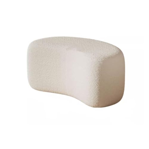 Taburete para maquillaje elegante de lana texturizada para dormitorio 2