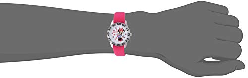 Disney Minnie Mouse Kids' Plastic Time Teacher Analog Quartz Nylon Strap Watch, Clear/Dk Pink Dk Purple #TOP5