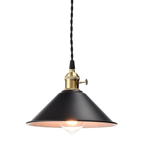 CLAXY Industrial Farmhouse Pendant Light Kitchen Island Black Umb...