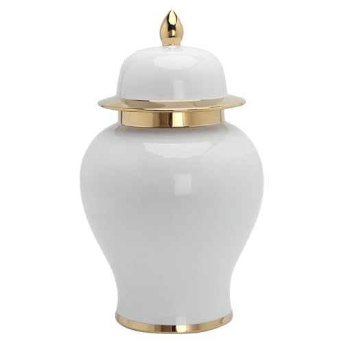 Amosfun White Ceramic Jar With Lid, Food Storage Jar, Coffee Canister, Tea Canister, Home Kitchen Storage Jar For Spices Cookie Cereal Sugar Salt, 19.50X11.50X11.50CM, Y29AQ429TTW25EPD6PW217K